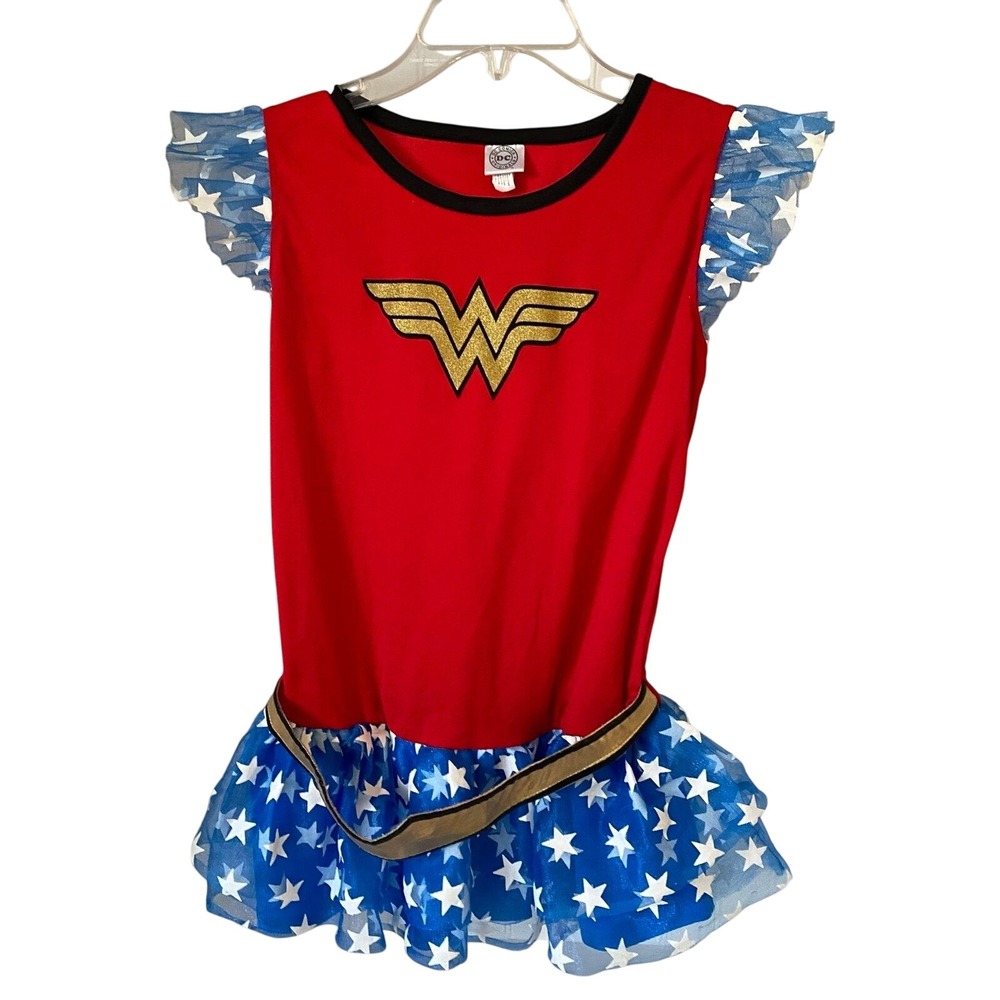 DC Comics Originals Wonder Woman Girls Costume Shirt Red‎ Blue Halloween Cosplay